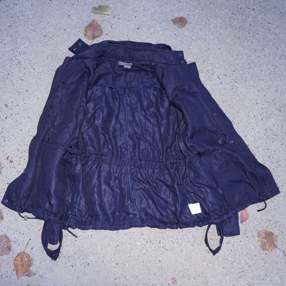 Vince Tencel Utility Jacket Navy Blue XS Hooded Adjustable Quiet Luxury - Picture 10 of 16